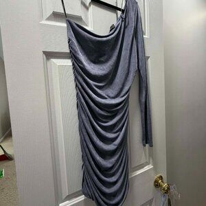 One-Shoulder Long-Sleeve Shimmery/Shiny Dress - Forever 21